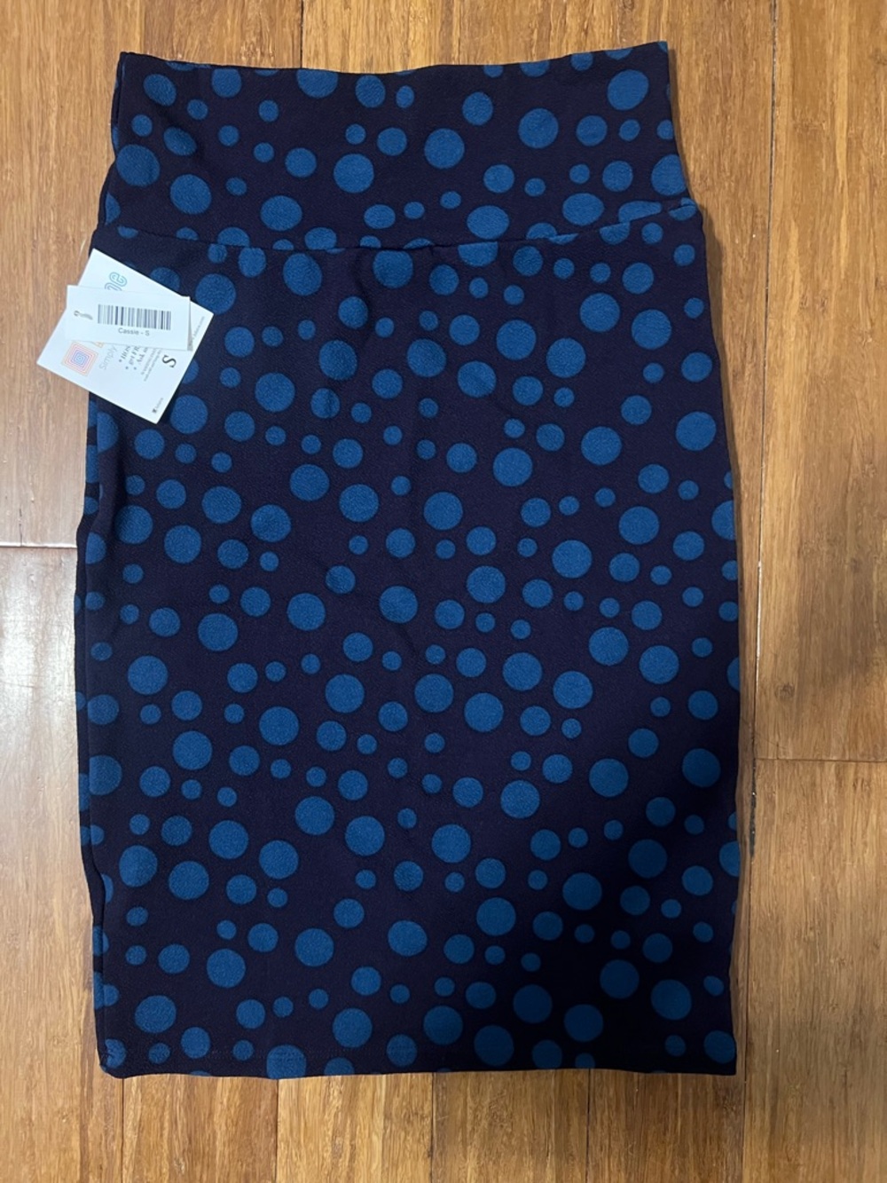 LuLaRoe Navy and Blue Dot Pencil Skirt